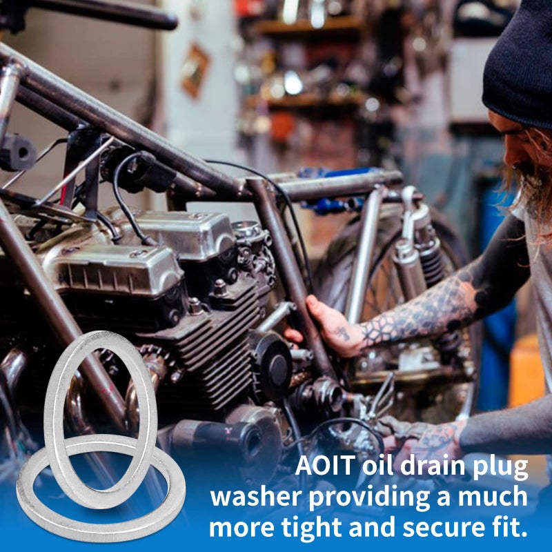 AOIT M16 Oil Drain Plug Gaskets Crush Washers Seals Rings Fit for BMW Motorcycle, Replacement for The Part # 07119963252, 07119963251, 07119963259, 803916010, ACWM16, 10 Pack - Image 5